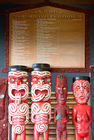 Wood carvings at Te Whakarewarewa