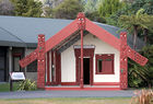 Maori house, built in memory of Hatu Patu at Te Whakarewarewa