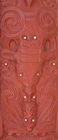 Wood carving outside Wharenui at Te Whakarewarewa