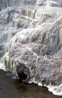 Deposits built up over time due to geysers at Te Whakarewarewa